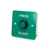 ICS, DRB008-PTE, Green Raised Green Palte Flush Exit Button - Press To EXit
