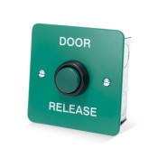 ICS, DRB008F-DR, Green Raised Green Palte Flush Exit Button - Door Release