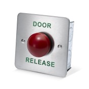 ICS, DRB010F-DR, Red Dome S/S Plate Exit Button - Door Release