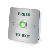 ICS, DRB011F-PTE, S/S Switch Illuminated Green Led Exit Button - Press To Exit