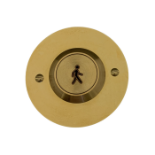 DANTECH (DREX-F-BR-RD) ROUND BRASS BACKPLATE 33mm FLUSH BUTTON
