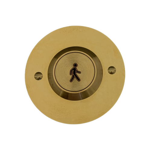 DANTECH (DREX-F-BR-RD) ROUND BRASS BACKPLATE 33mm FLUSH BUTTON