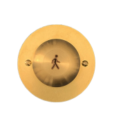 DANTECH (DREX-M-BR-RD) ROUND BRASS BACKPLATE 50mm MUSHROOM BUTTON