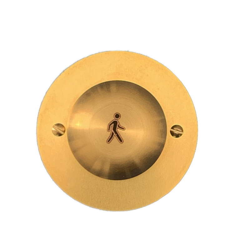 DANTECH (DREX-M-BR-RD) ROUND BRASS BACKPLATE 50mm MUSHROOM BUTTON