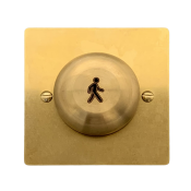 DANTECH (DREX-M-BR-SQ) SQUARE BRASS BACKPLATE 50mm MUSHROOM BUTTON