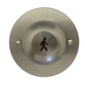 DANTECH (DREX-M-SS-RD) ROUND S/S/ BACKPLATE 50mm MUSHROOM BUTTON