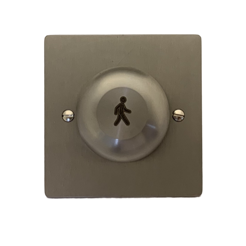 DANTECH (DREX-M-SS-SQ) SQUARE S/S BACKPLATE 50mm MUSHROOM BUTTON