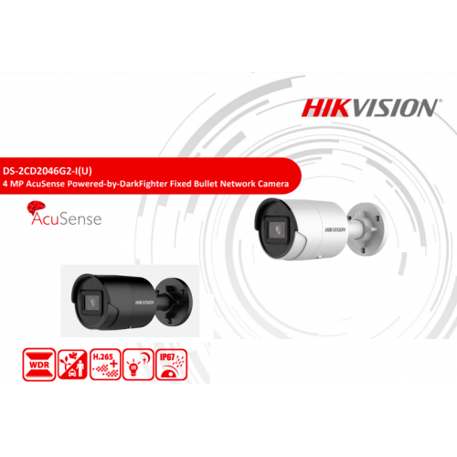 DS-2CD2046G2-IU(2.8mm)(C), 4 MP AcuSense Powered-by-DarkFighter Fixed Bullet Network Camera