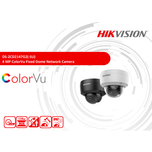 DS-2CD2147G2-SU(2.8mm)(C), 4 MP ColorVu Fixed Dome Network Camera