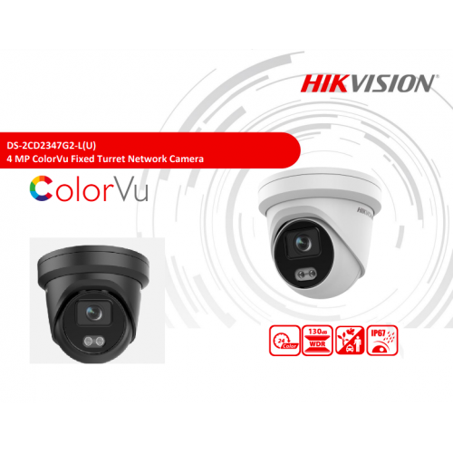 DS-2CD2347G2-LU(C), 4 MP ColorVu Fixed Turret Network Camera