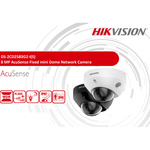 DS-2CD2583G2-IS(2.8mm), 8 MP AcuSense Fixed mini Dome Network Camera