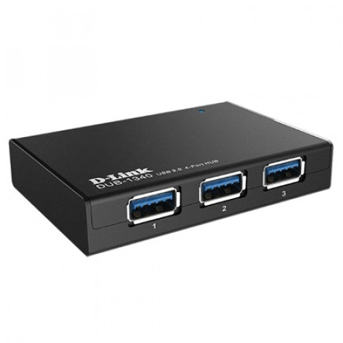 D-Link, DUB-1340/B, 4‑Port SuperSpeed USB 3.0 Hub