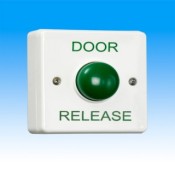 RGL, EBGB01P/DR, Standard White Plastic & Green Dome Button - Door Release