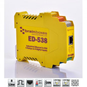 Brainboxes ED-538, Ethernet to 4 Relays and 8 Digital Inputs + RS485 Gateway
