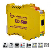 Brainboxes ED-588, Ethernet to 8 Digital Inputs and 8 Digital Outputs + RS485 Gateway