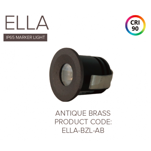Save Light (ELLA-BZL-AB-3/4K) Ella Marker Light Antique Brass with Fitting 3000K/ 4000K
