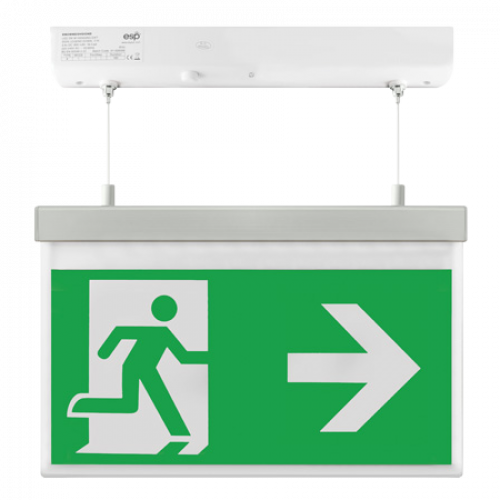 ESP (EMD2WMEXHSIGNUDLR) LED 3W Maintained Hanging Exit Sign Legend Up, Down, Left and Right