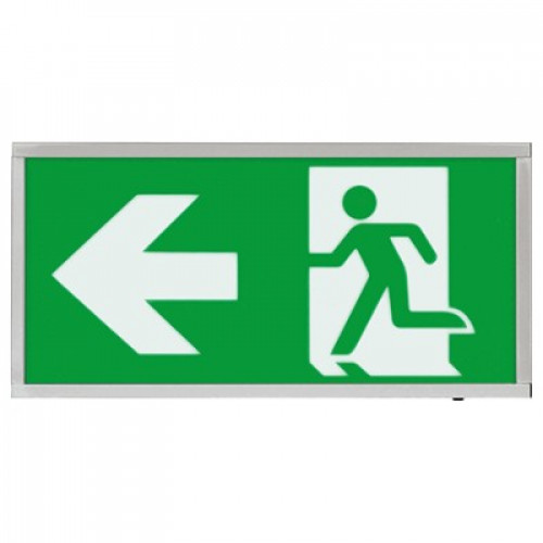 ESP (EMLED3WMEXBOXCHL) Emergency Exit Box 3W Chrome Left Legend
