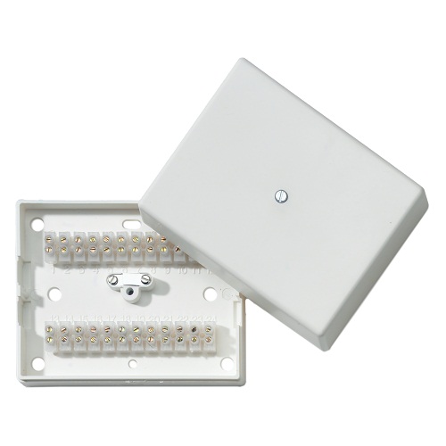 ES060W, Junction box, 24 Way plus 2 for Tamper, 125x102x49mm, White