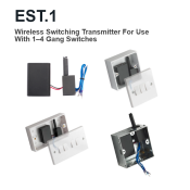 EST.1, Wireless Wall-Switching Transmitter For Use With 1–4 Gang Switches