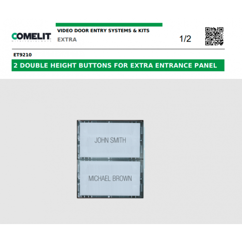 COMELIT (ET9210) 2 DOUBLE HEIGHT BUTTONS FOR EXTRA ENTRANCE PANEL