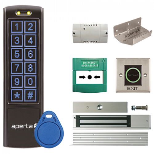 ESP (EZTAG3PROBCF) Black Proximity Keypad and Contactless Exit Button Door Entry Kit with Foot-Pull