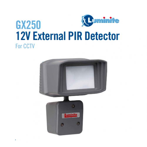 GX250, 12-volt external PIR detector for CCTV 15m/40m and curtain (anti tamper)