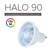 HALO90-27K, 7W Halo COB Dimmable GU10 Warm White CRI90