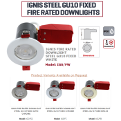 IGS/FW, Ignis Fire Rated Downlight Steel GU10 Fixed White (Other Options available on Request)