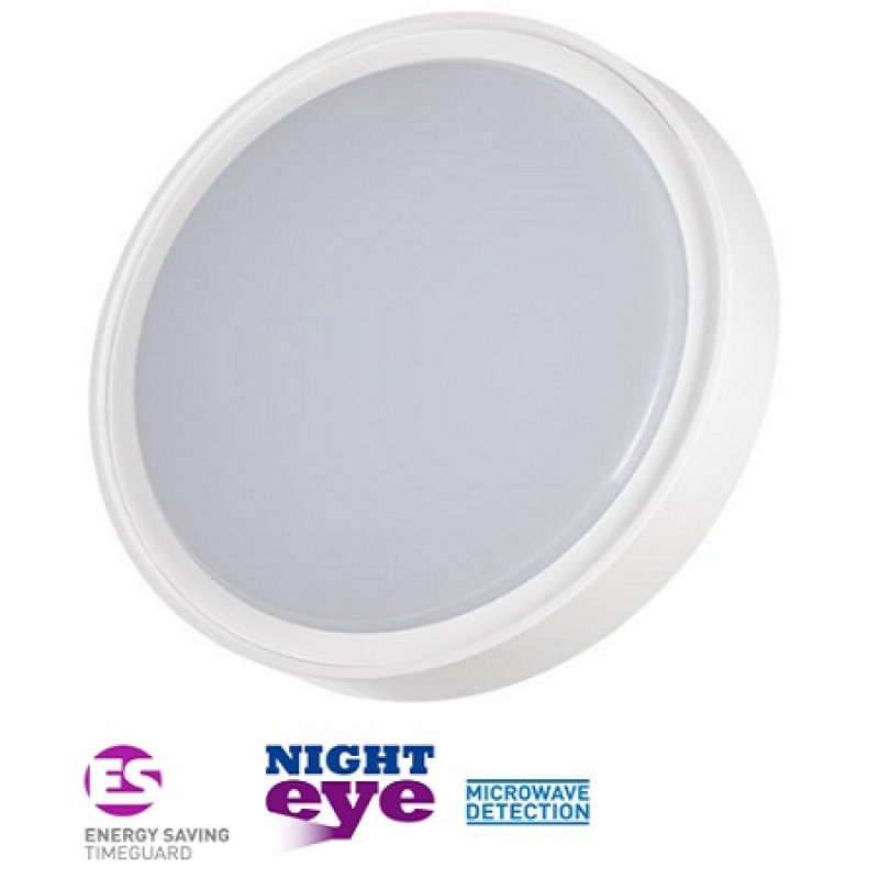 Timeguard (LEDLRIP18WHMS) LED IP65 Round Ceiling Light Microwave