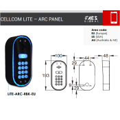 LITE-ARC-RBK-EU, Cellcom Lite 4G European Black Fronted Panel with Keypad