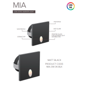 Save Light (MIA-3W-BLK-3/4K) MIA MATT BLACK BEZEL with Fitting 3000K/ 4000K