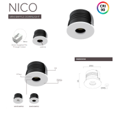 Save Light (NICO-5W-3K) NICO LED 5W Mni Baffled Downlight, cutout 45mm, Dia 50xH35mm  IP44 3000K,400LM Output DC36V 150mA, CRI:>90