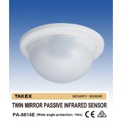 TAKEX (PA-6614E-W) White 14m Wide Angle Twin Mirror Optics PIR Mount up to 6m