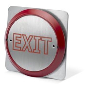 ICS, PBT860-BS-R, Large Button EXIT LOGO - RED