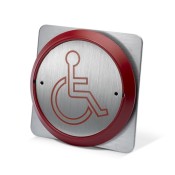 ICS, PBT861-BS-R, Large Button Wheelchair Logo - RED