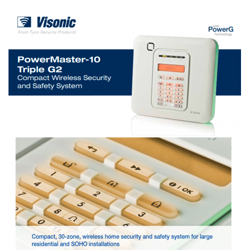 Visonic, PM10IPKIT, PowerMaster-10 Triple G2 Compact Wireless Security and Safety System