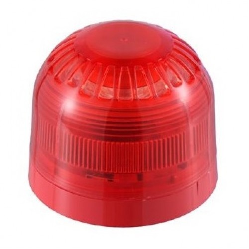 PSB-0061, Beacon (High Power 5J Xenon) Red/Red, Shallow Base, 10-60 V