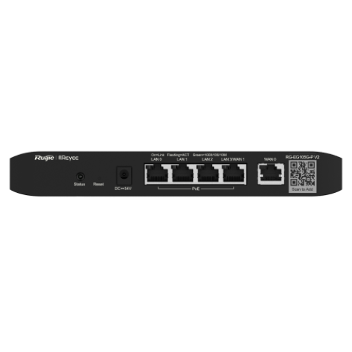 RG-EG105G-P V2, Reyee 5GB Ports, 4 PoE+ Out, 100 Users, 600Mbps Cloud Managed PoE Router