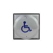 CDVI, RTE-D, Large all-active wheelchair logo exit button, surface mount