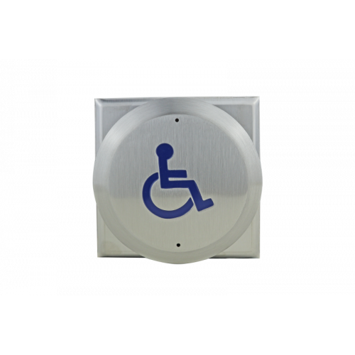 CDVI, RTE-DF, Large all-active wheelchair logo exit button, flush mount