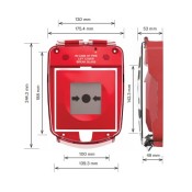 Vimpex, SG2-F-R, Smart+Guard II Flush Mounting Red