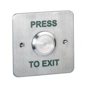 SSP, SPB003F, Flush Mount 25mm Button Double Pole Printed "PRESS TO EXIT"