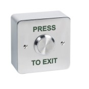 SSP, SPB003S, Surface Mount 25mm Button Double Pole Printed "PRESS TO EXIT"