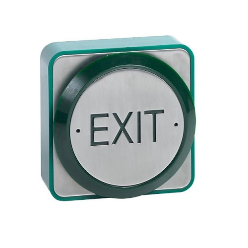 SSP, SPB008(S), Weatherproof Surface Mount 85mm Green Exit Button