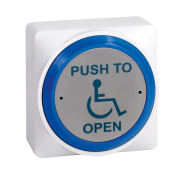 SSP, SPB020S, White Plastic Surface Mount Disabled Button with Blue Rim