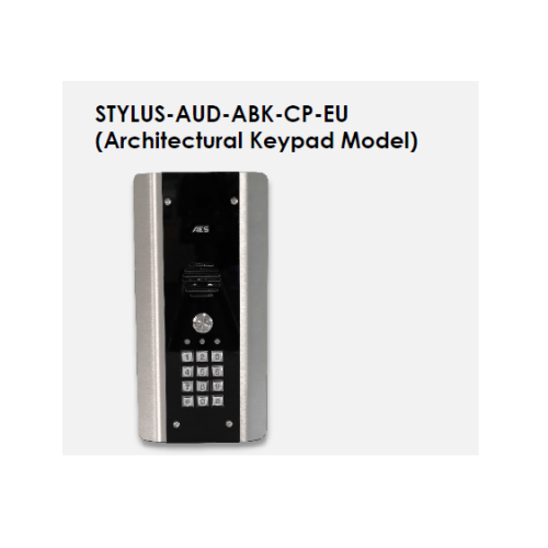 AES, Stylus-AUD-CP-ABK-EU, Additional architectural (with keypad) door / gate panel.  (Audio Only)