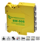 Brainboxes SW-505, Industrial Compact Ethernet 5 Port Switch DIN Rail Mountable