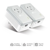 TP-Link, TL-PA4010P KIT, 600M Powerline Adapter AC Pass-through, 2 units