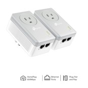 TP-Link, TL-PA4020P KIT, 600M Powerline KIT Adapter with AC Pass, 2-Ports
